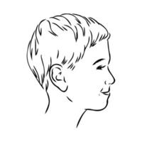 bosquejo del vector del perfil del niño