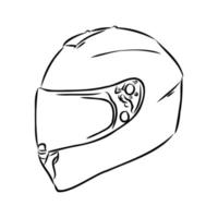 bosquejo del vector del casco de la motocicleta