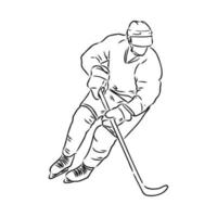 bosquejo del vector del jugador de hockey