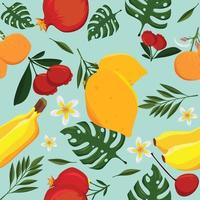 Tropical Fruit Background Concept vector