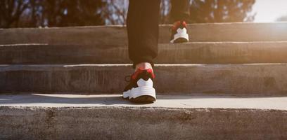 male athlete on the stairs photo