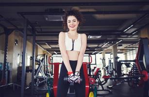 girl with dumbbell photo