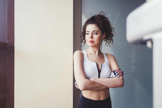 fitness woman in gym photo