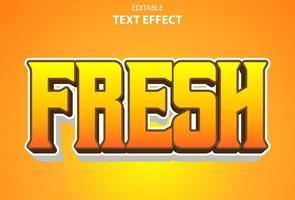 efecto de texto fresco con estilo 3d de color naranja para plantilla. vector