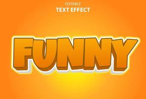 funny text effect with orange color 3d style for template. vector