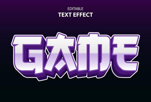 game text effect with purple color editable for logo.