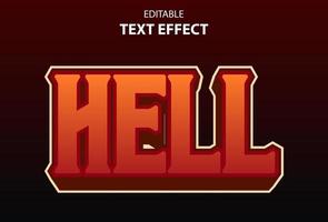 hell text effect with red color editable for promotion. vector