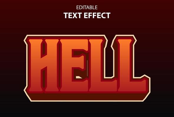 hell text effect with red color editable for promotion.