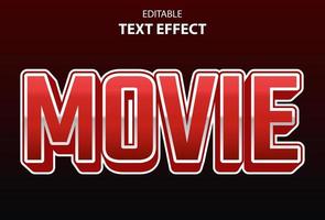 movie text effect with red color editable for promotion. vector