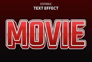 movie text effect with red color editable for promotion. vector