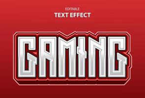 efecto de texto de juego con degradado rojo para logotipo vector