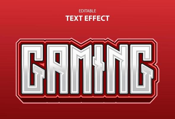 gaming text effect with red gradient for logo