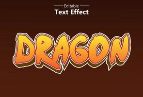 dragon text effect with orange color for brand and logo. vector