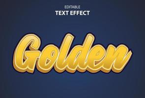 golden text effect on blue background and editable vector