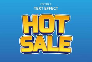 hot sale text effect on blue color background for promotion. vector