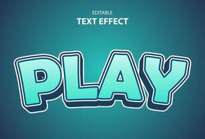 play text effect with blue gradient for logo vector