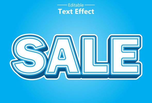 sale text effect in blue color editable for promotion.