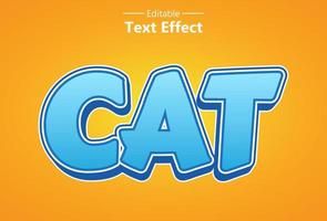 efecto de texto de gato con color naranja para la marca. vector