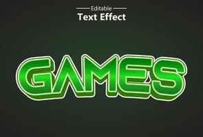 games text effect with green color editable for logo. vector