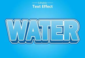 efecto de texto de agua con color azul editable para promoción. vector