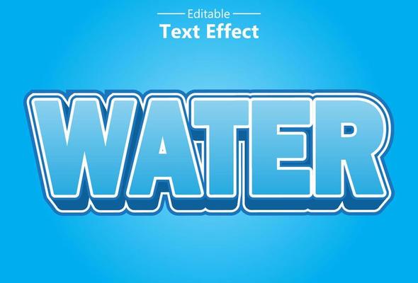 water text effect with blue color editable for promotion.