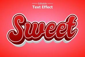 sweet text effect with pink color editable for promotion. vector