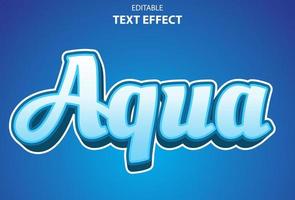 aqua text effect with blue color 3d style for template. vector