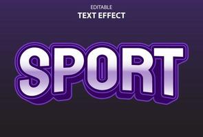 sport text effect with purple color 3d style for template. vector