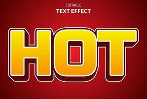 hot text effect with red color editable for brand. vector