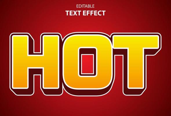 hot text effect with red color editable for brand.