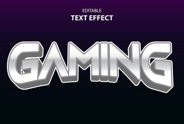 gaming text effect with purple color editable for logo.
