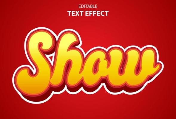 show text effect with red color editable for promotion.