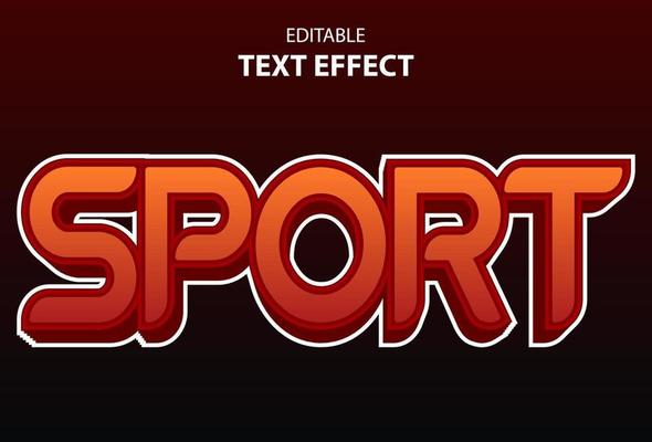 sports text effect in red color editable for logo.