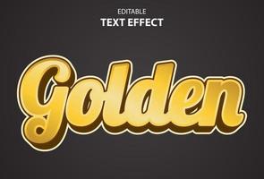 efecto de texto dorado con fondo negro y editable vector