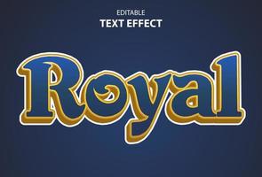 royal text effect on blue background and editable vector