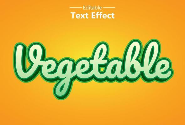 vegetable text effect with orange color for brand.