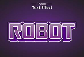 efecto de texto robot con color púrpura para marca y logotipo. vector