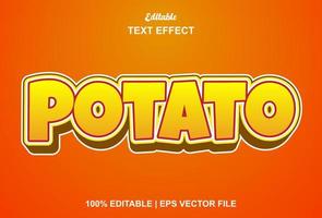 potato text effect and editable. vector