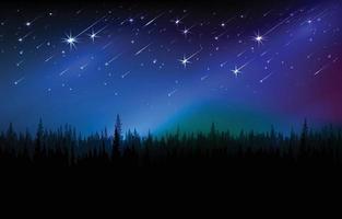 Night View with Meteor Shower Background vector