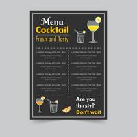 Restaurant menu card design, fast food vector menu in sketch style business flyer design, restaurant menu with hand drawn juice, drinks, fast food  in A5 size