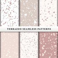 Set of terrazzo seamless patterns vector