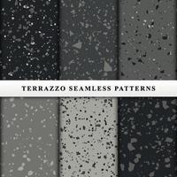 Set of terrazzo seamless patterns vector