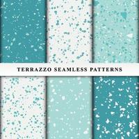 Set of terrazzo seamless patterns vector