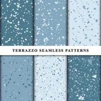 Set of terrazzo seamless patterns vector