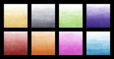 Collection of square hand painted watercolor abstract background vector