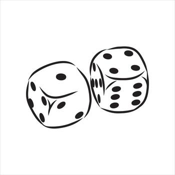 playing dice vector sketch