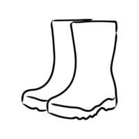 bosquejo del vector de botas de goma