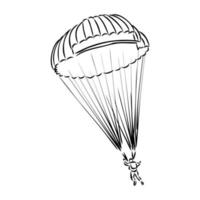 dibujo vectorial de paracaidista vector