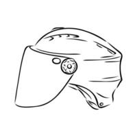 bosquejo del vector del casco de la motocicleta