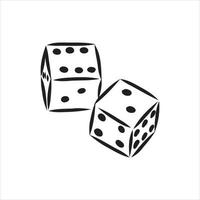 playing dice vector sketch